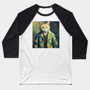 Cat Van Gogh Baseball T-Shirt